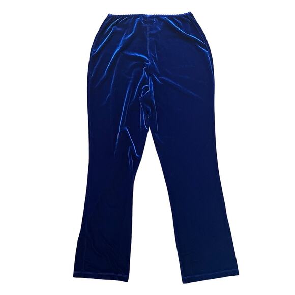 VTG GANTOS High Rise Straight Leg Pull On Velvet Pants in Royal Blue SZ 12 - Picture 5 of 11